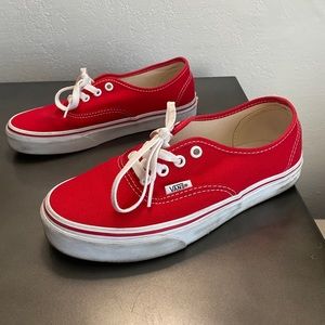 Vans Authentic Red Shoes, Classic in Womens 7